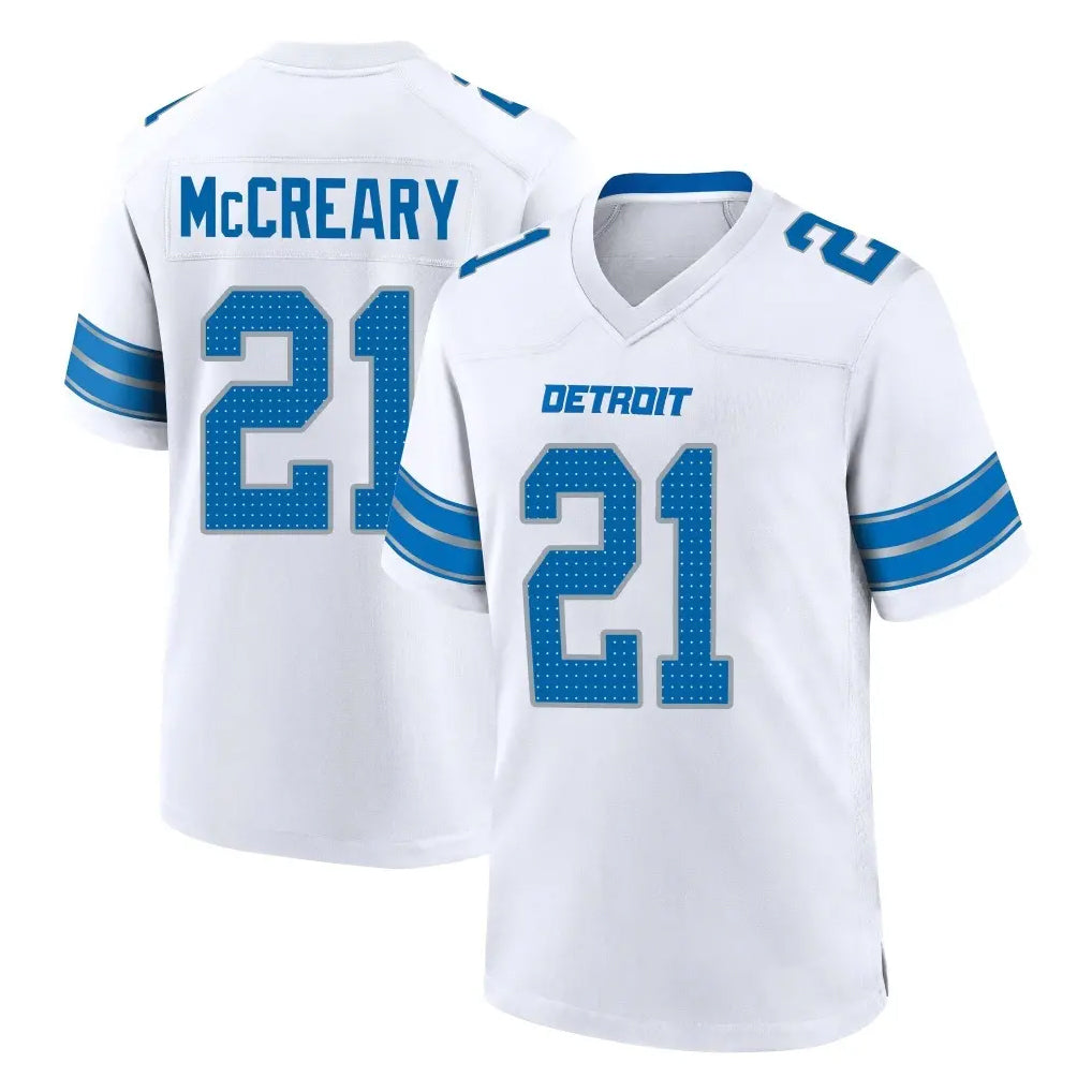 PHIN D.Lions #21 Roger McCreary Player White Alternate Home Game Stitched Jerseys