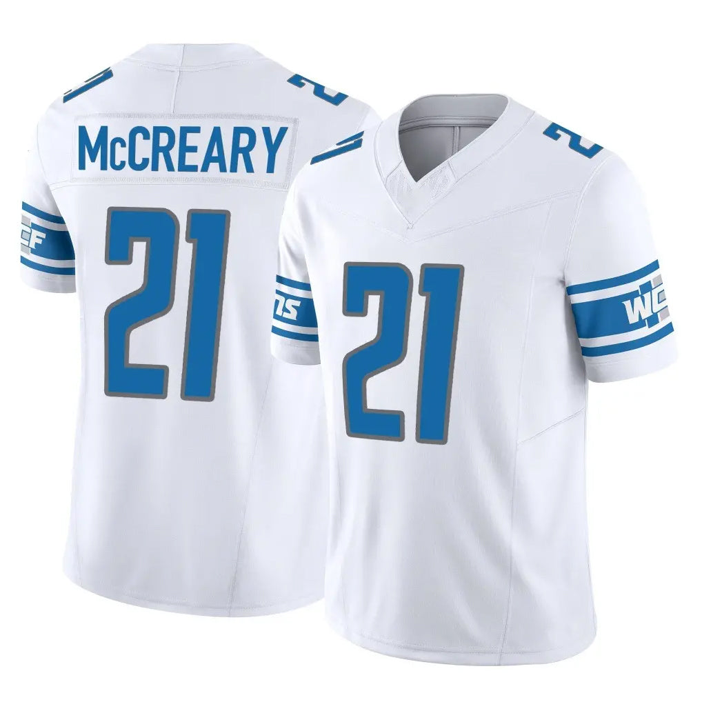 PHIN D.Lions #21 Roger McCreary Player White Vapor F.U.S.E. Limited Home Game Stitched Jerseys