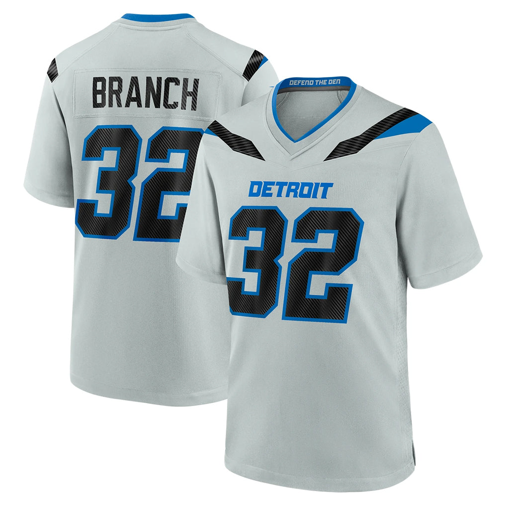 PHIN D.Lions #32 Brian Branch Player Silver 2026 Rivalries Collection Home Game Stitched Jerseys