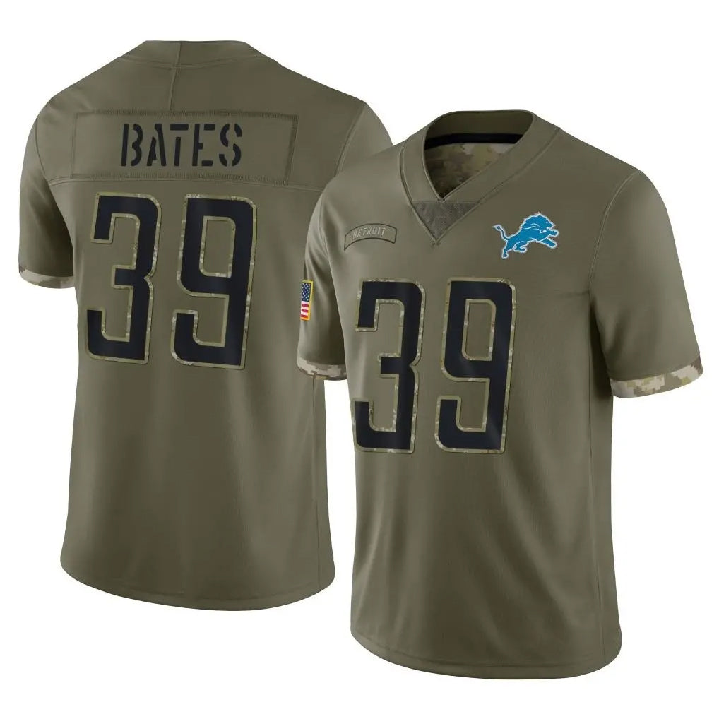 PHIN D.Lions #39 Jake Bates Player Olive Salute To Service Limited Stitched Jerseys