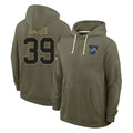 PHIN D.Lions #39 Jake Bates Player Olive Salute to Service Pullover Hoodies Limited Stitched Jerseys
