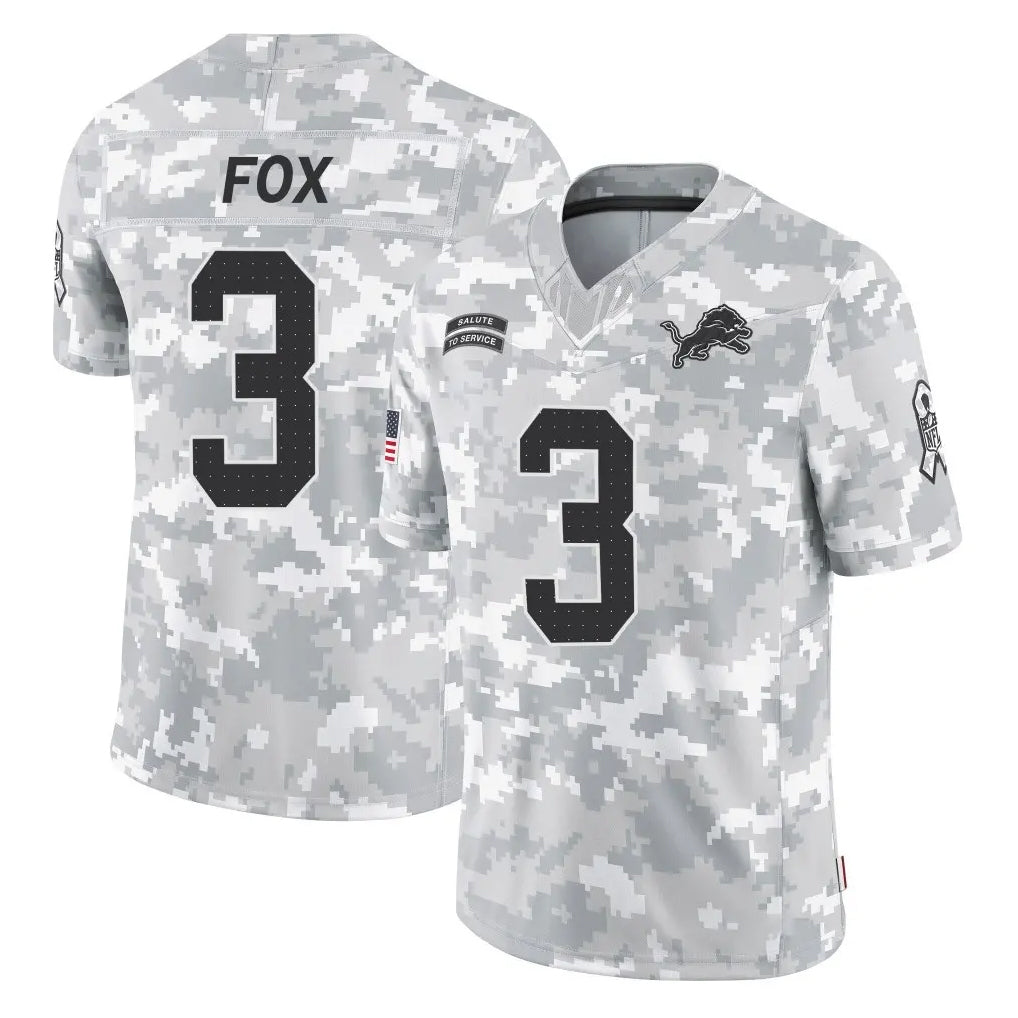 PHIN D.Lions #3 Jack Fox Player Arctic Camo Salute To Service Limited Stitched Jerseys