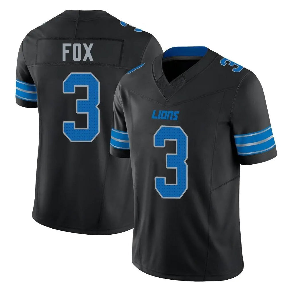 PHIN D.Lions #3 Jack Fox Player Black Alternate Vapor F.U.S.E. Limited Home Game Stitched Jerseys