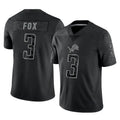 PHIN D.Lions #3 Jack Fox Player Black Reflective Limited Home Game Stitched Jerseys