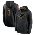 PHIN D.Lions #3 Jack Fox Player Black Salute to Service Hoodies Limited Game Stitched Jerseys