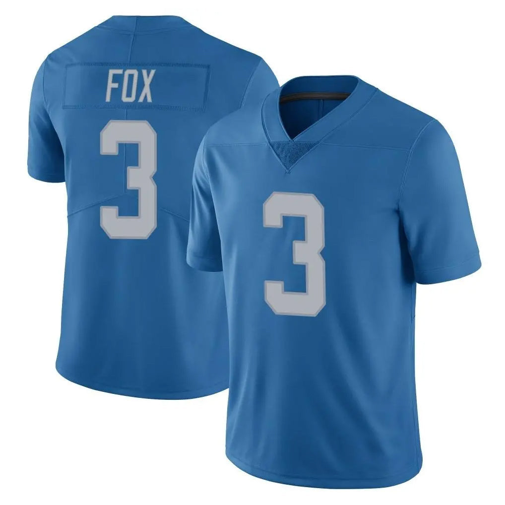 PHIN D.Lions #3 Jack Fox Player Blue Limited Throwback Vapor Untouchable Stitched Jerseys
