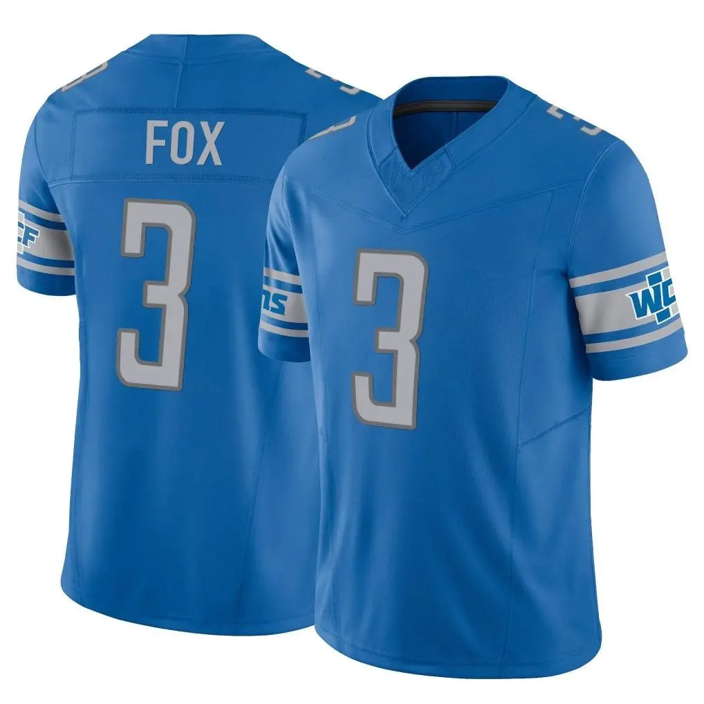 PHIN D.Lions #3 Jack Fox Player Blue Vapor F.U.S.E. Limited Home Game Stitched Jerseys
