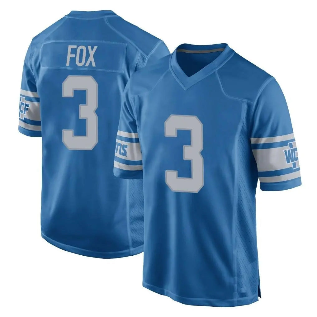PHIN D.Lions #3 Jack Fox Player Blue Vapor Untouchable Throwback Game Stitched Jerseys