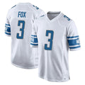 PHIN D.Lions #3 Jack Fox Player White Home Game Stitched Jerseys