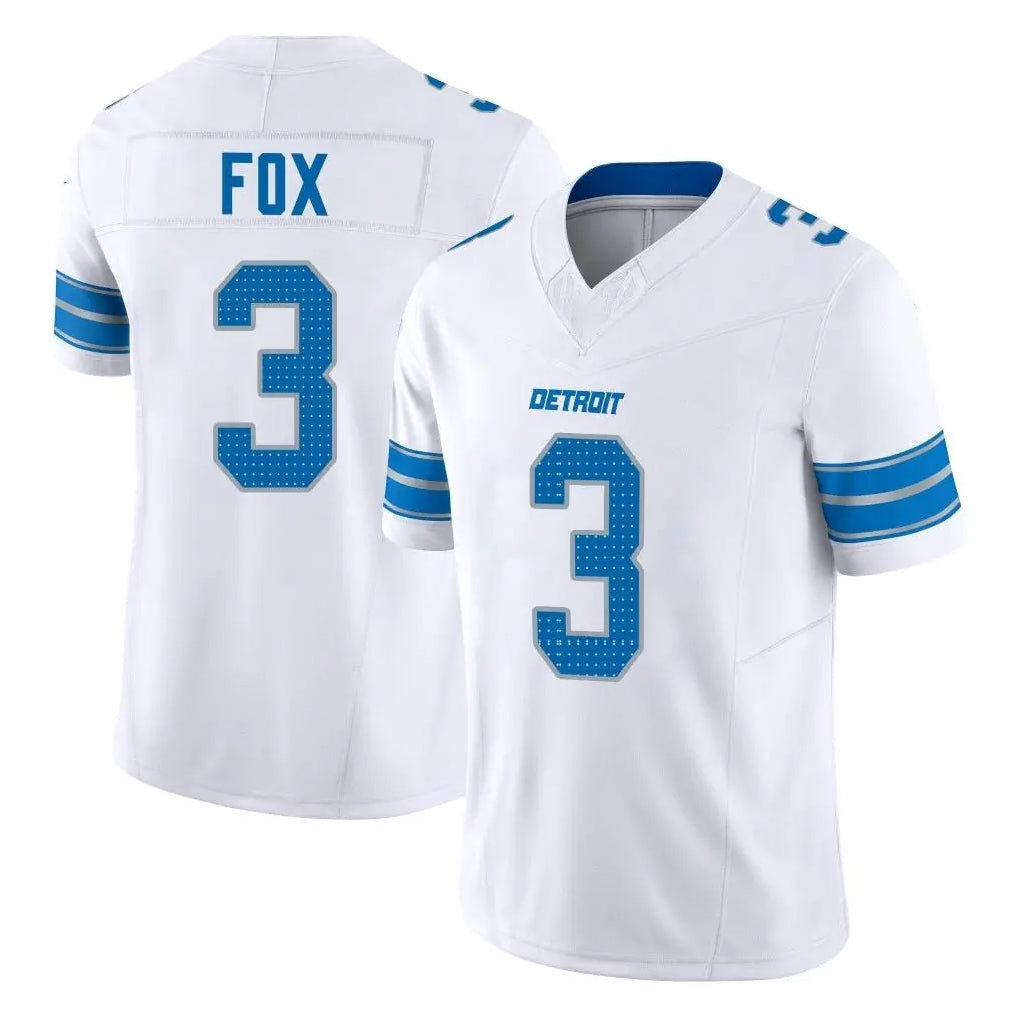 PHIN D.Lions #3 Jack Fox Player White Limited Vapor F.U.S.E. Alternate Home Game Stitched Jerseys