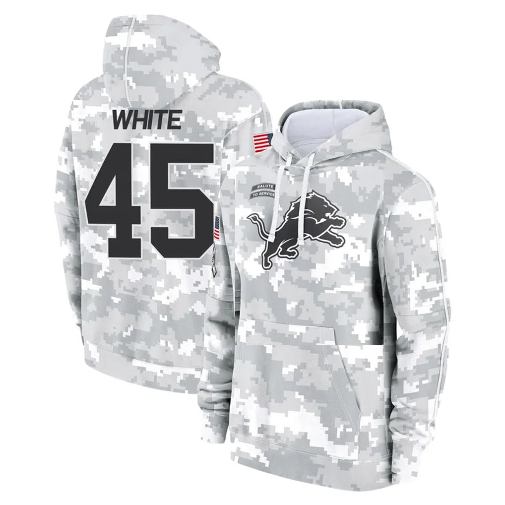 PHIN D.Lions #45 Devin White Player Arctic Camo Salute to Service Hoodies Limited Game Stitched Jerseys