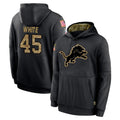 PHIN D.Lions #45 Devin White Player Black Salute to Service Hoodies Limited Game Stitched Jerseys