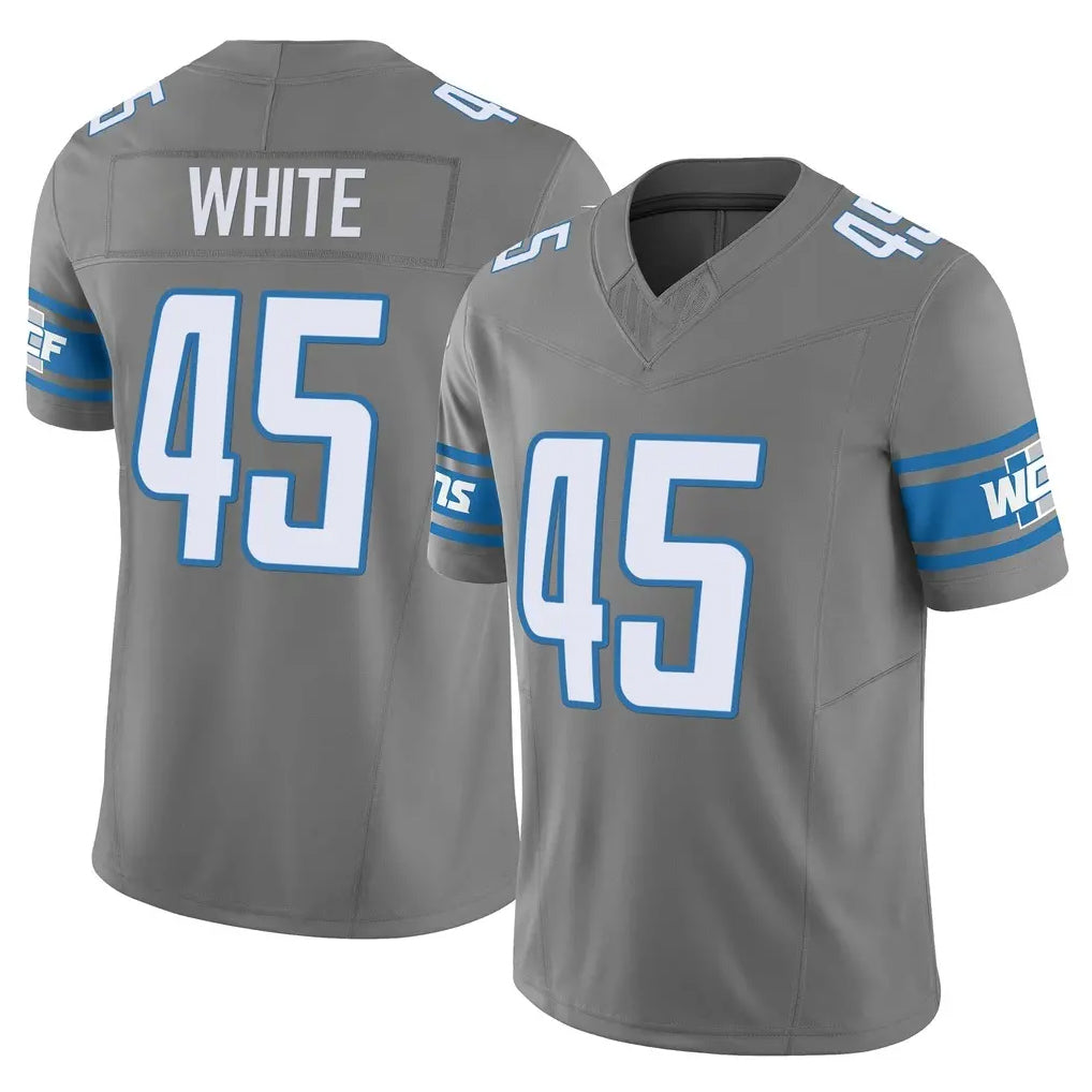 PHIN D.Lions #45 Devin White Player Gray Vapor F.U.S.E. Limited Home Game Stitched Jerseys