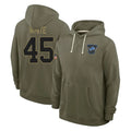PHIN D.Lions #45 Devin White Player Olive Salute to Service Pullover Hoodies Limited Stitched Jerseys