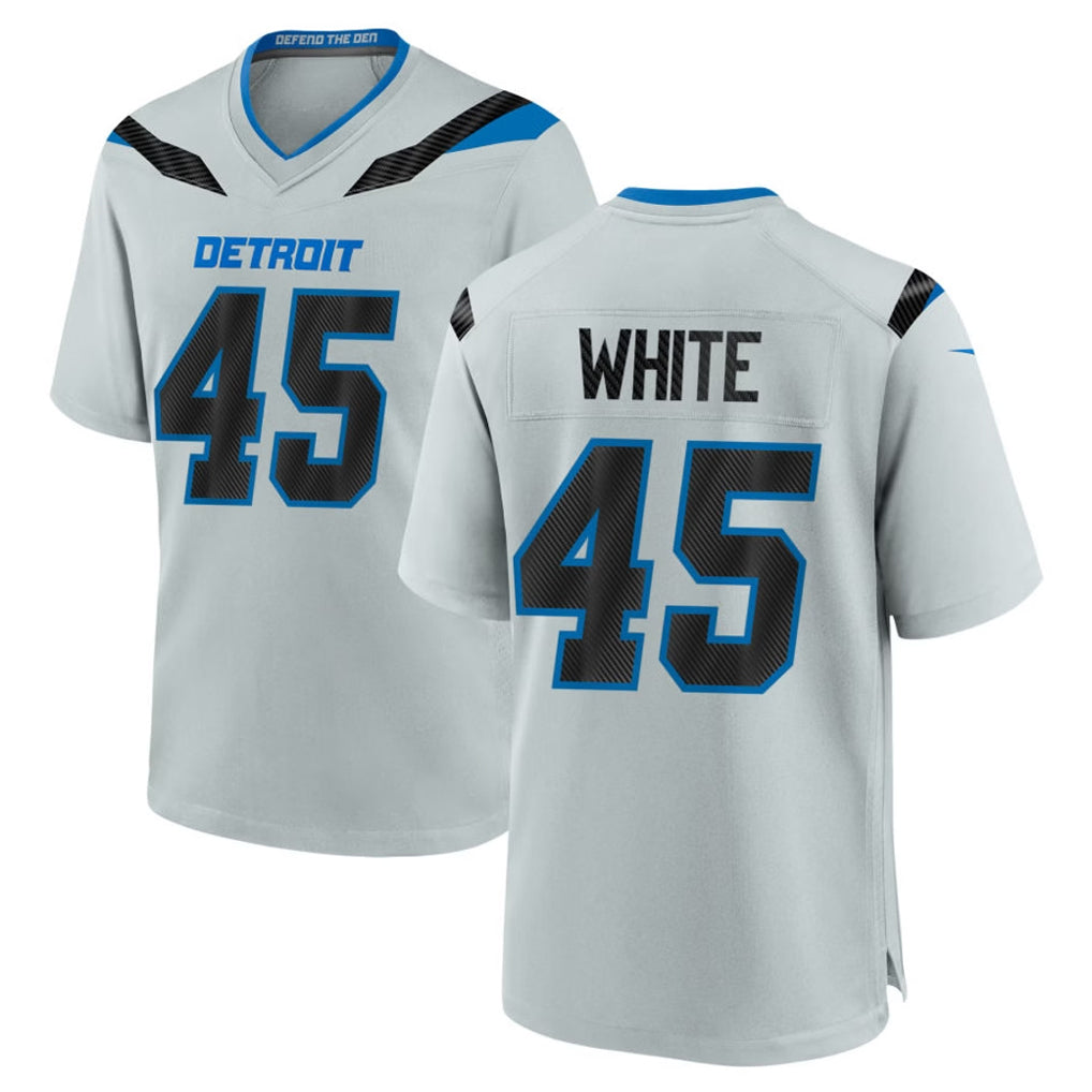 PHIN D.Lions #45 Devin White Player Silver 2026 Rivalries Collection Home Game Stitched Jerseys