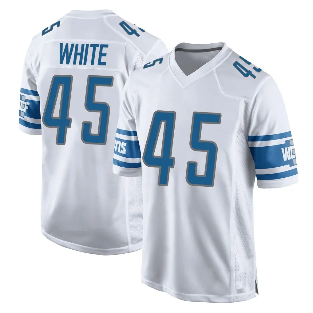 PHIN D.Lions #45 Devin White Player White Home Game Stitched Jerseys