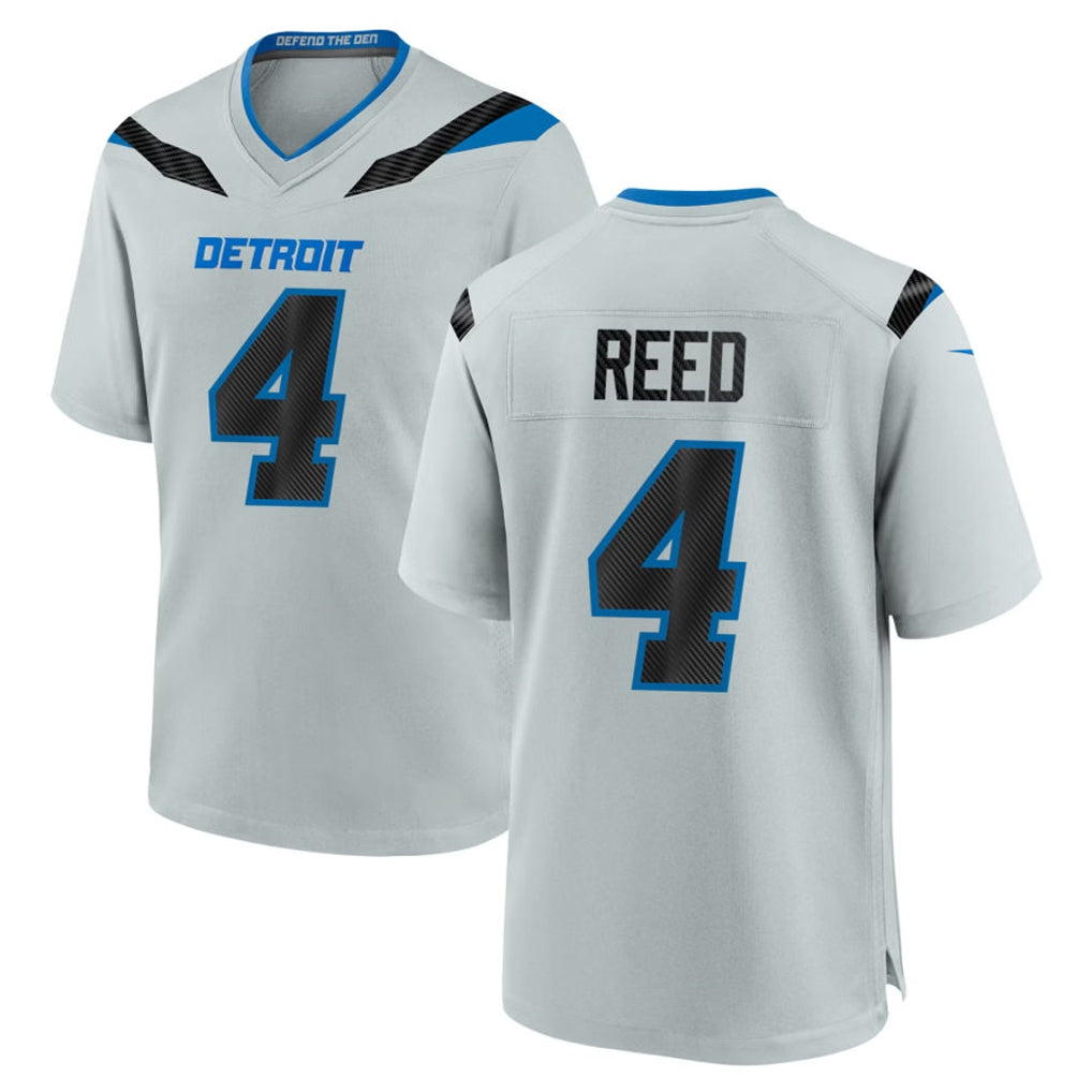 PHIN D.Lions #4 D.J. Reed Player Silver 2026 Rivalries Collection Home Game Stitched Jerseys