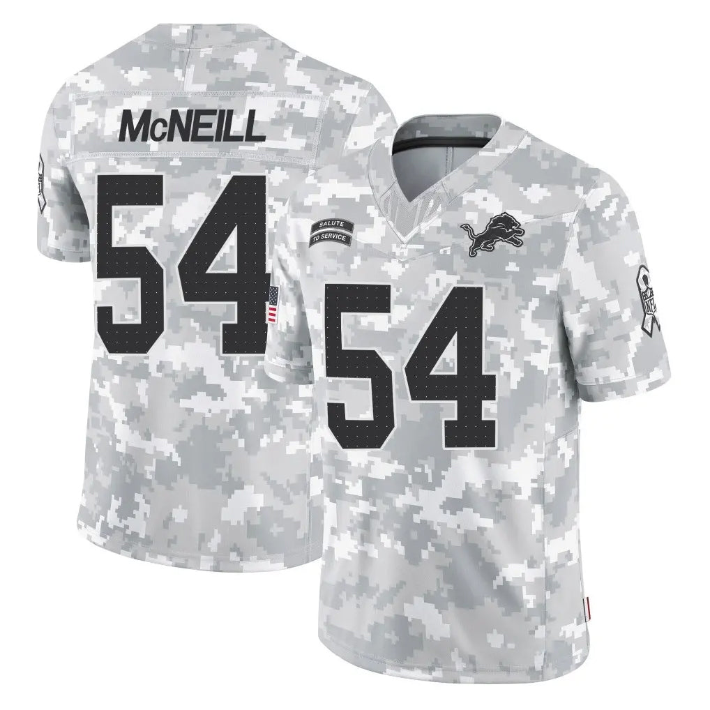 PHIN D.Lions #54 Alim McNeill Player Arctic Camo Salute To Service Limited Stitched Jerseys