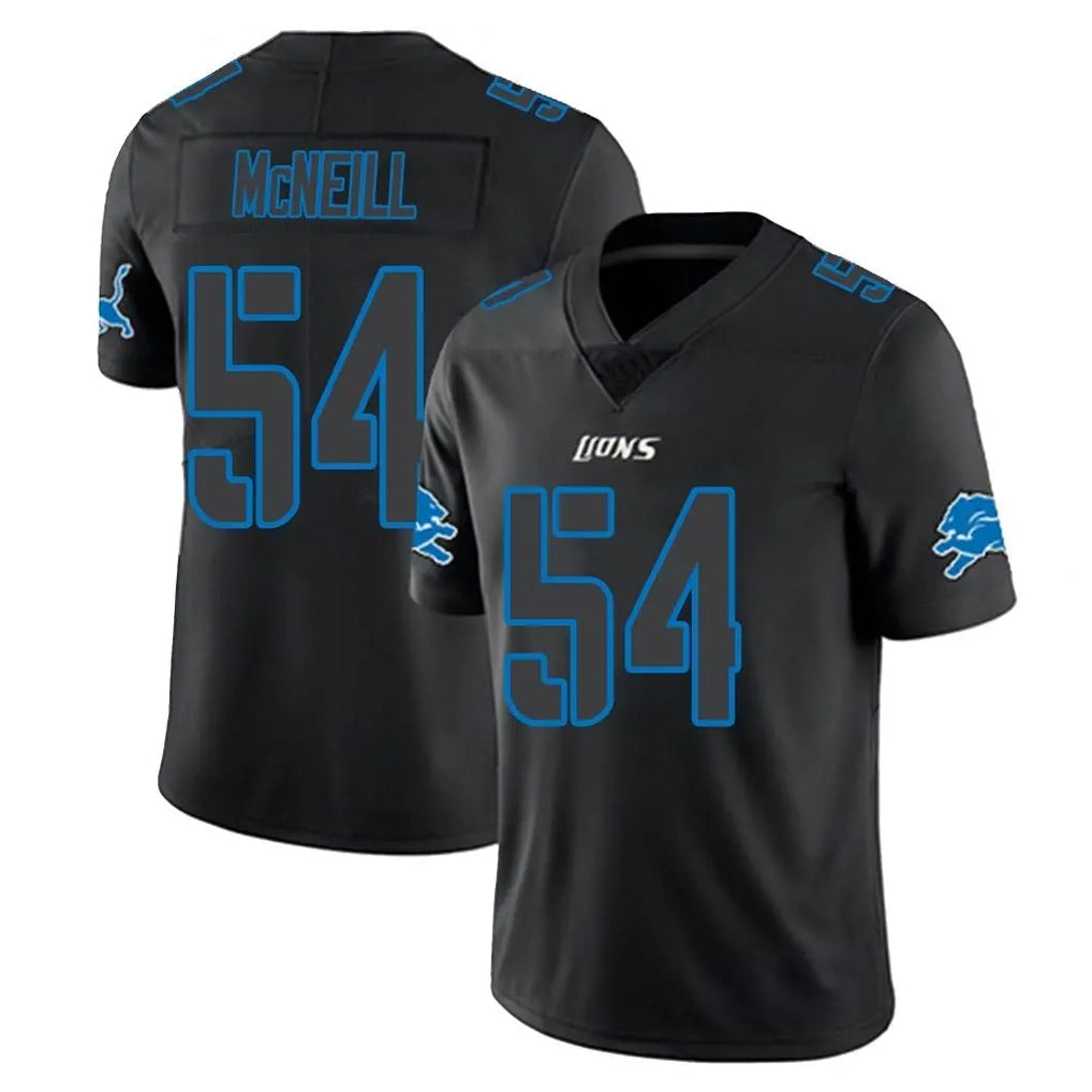 PHIN D.Lions #54 Alim McNeill Player Black Impact Limited Home Game Stitched Jerseys