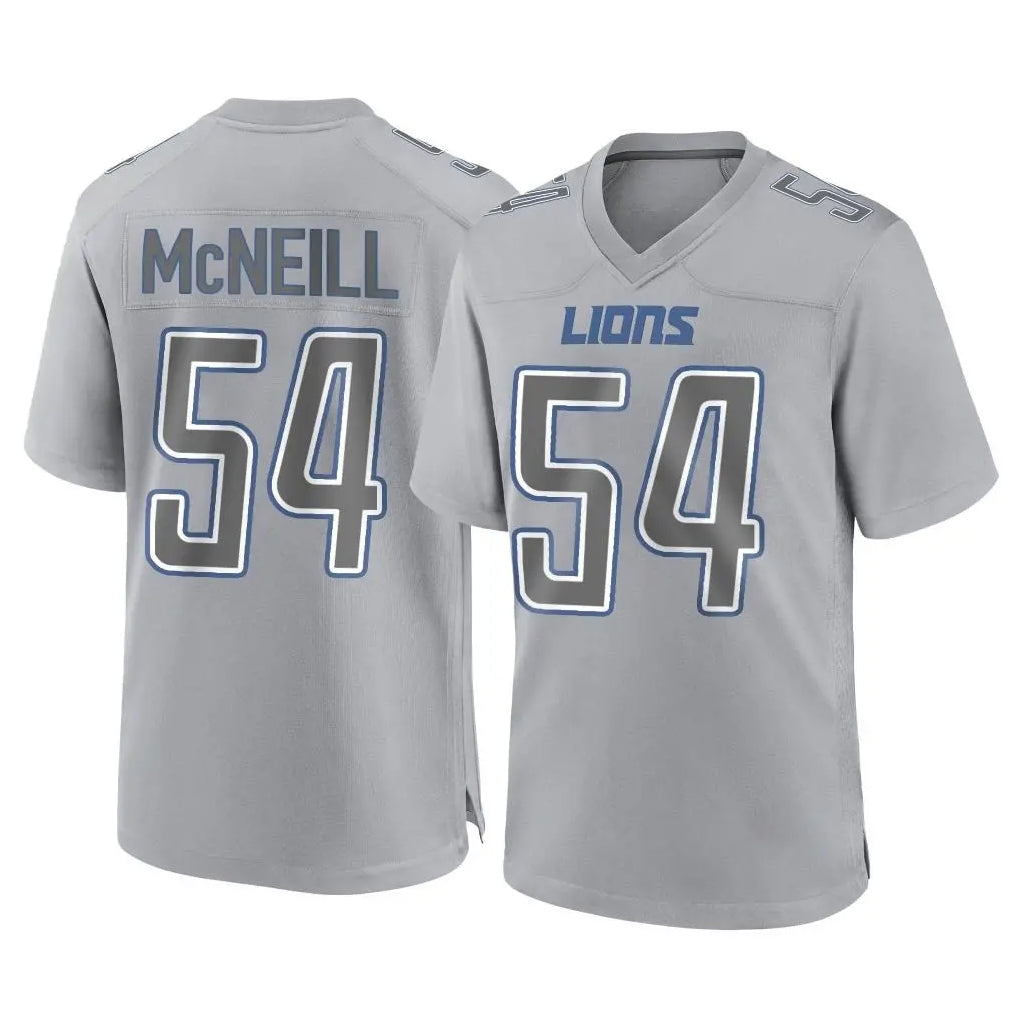 PHIN D.Lions #54 Alim McNeill Player Gray Atmosphere Fashion Home Game Stitched Jerseys