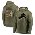 PHIN D.Lions #54 Alim McNeill Player Olive Salute to Service Pullover Hoodies Home Game Stitched Jerseys