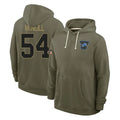 PHIN D.Lions #54 Alim McNeill Player Olive Salute to Service Pullover Hoodies Limited Stitched Jerseys