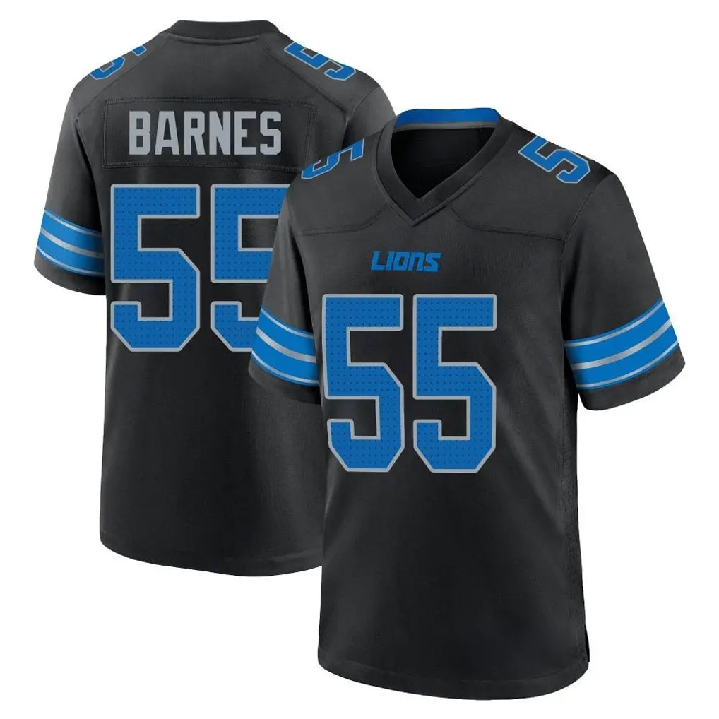 PHIN D.Lions #55 Derrick Barnes Player Black Alternate Home Game Stitched Jerseys