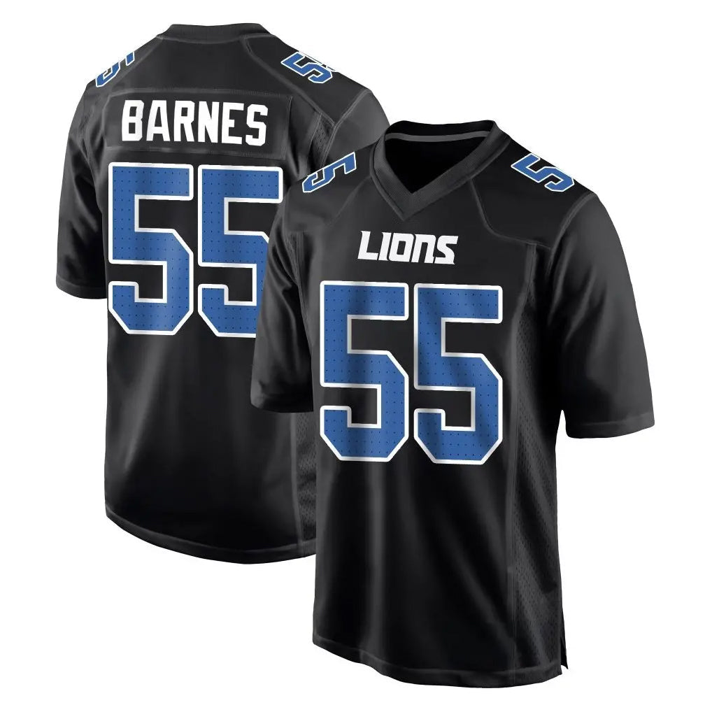 PHIN D.Lions #55 Derrick Barnes Player Black Fashion Home Game Stitched Jerseys
