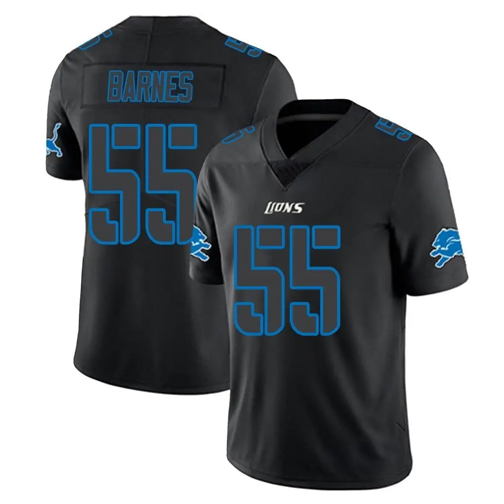PHIN D.Lions #55 Derrick Barnes Player Black Impact Limited Home Game Stitched Jerseys