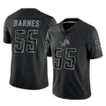 PHIN D.Lions #55 Derrick Barnes Player Black Reflective Limited Home Game Stitched Jerseys