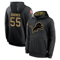 PHIN D.Lions #55 Derrick Barnes Player Black Salute to Service Hoodies Limited Game Stitched Jerseys