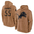 PHIN D.Lions #55 Derrick Barnes Player Brown Salute to Service Hoodies Limited Game Stitched Jerseys