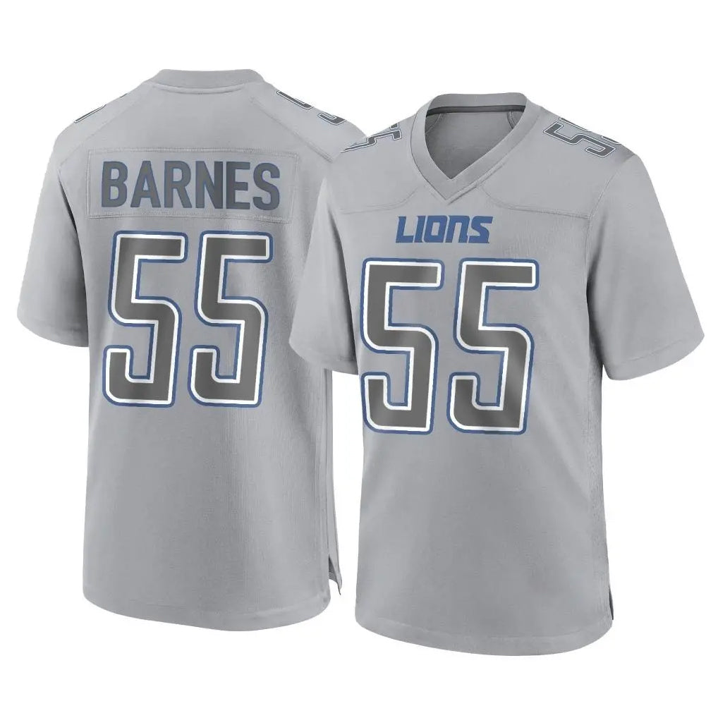 PHIN D.Lions #55 Derrick Barnes Player Gray Atmosphere Fashion Home Game Stitched Jerseys