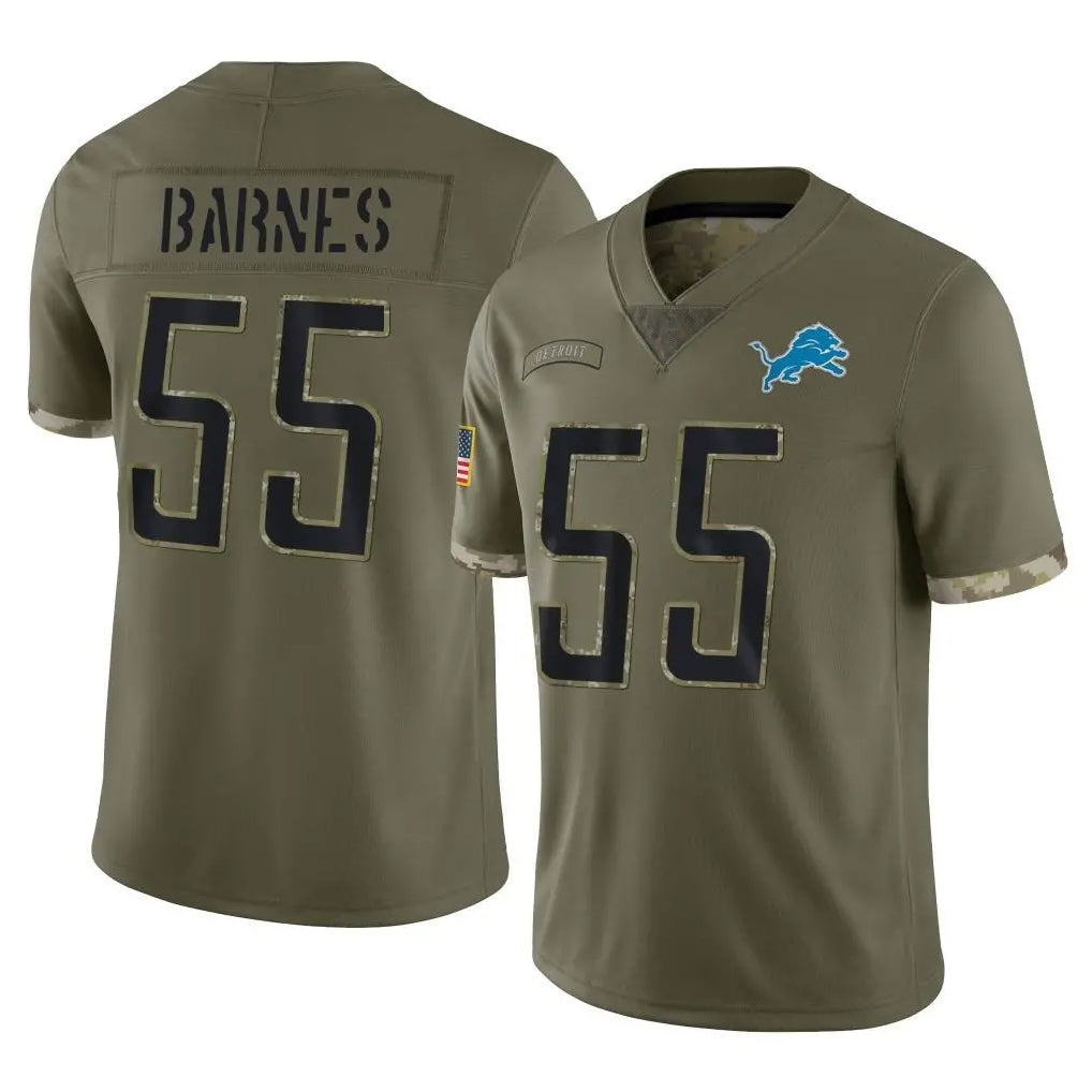 PHIN D.Lions #55 Derrick Barnes Player Olive Salute To Service Limited Stitched Jerseys