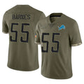 PHIN D.Lions #55 Derrick Barnes Player Olive Salute To Service Limited Stitched Jerseys