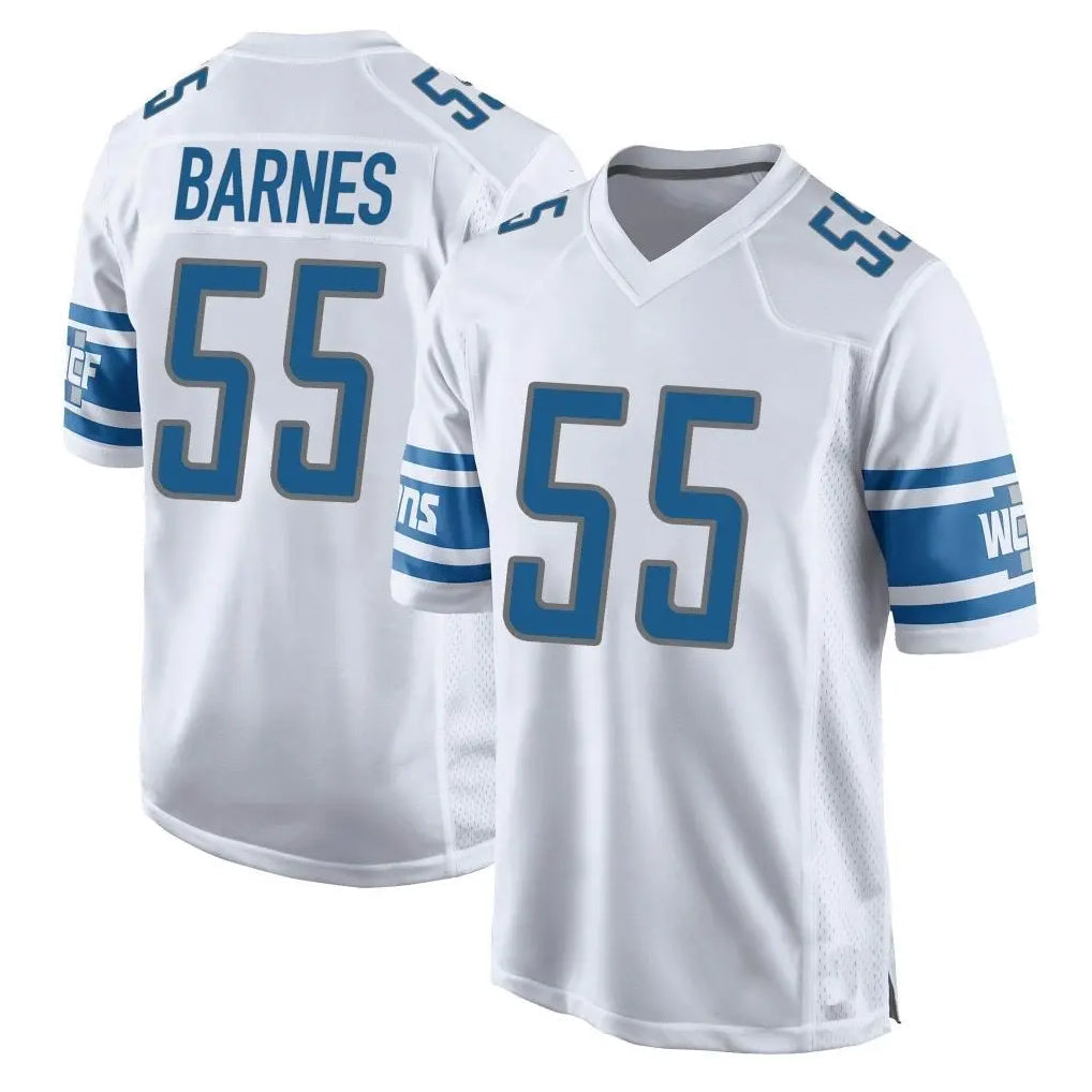 PHIN D.Lions #55 Derrick Barnes Player White Home Game Stitched Jerseys