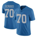 PHIN D.Lions #70 Juice Scruggs Player Blue Limited Throwback Vapor Untouchable Stitched Jerseys