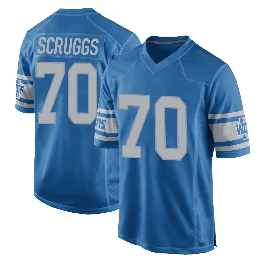 PHIN D.Lions #70 Juice Scruggs Player Blue Vapor Untouchable Throwback Game Stitched Jerseys