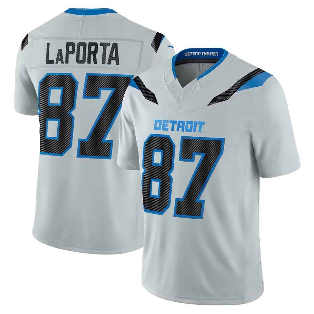 PHIN D.Lions #87 Sam LaPorta Player Silver Limited 2026 Rivalries Collection Home Game Stitched Jerseys