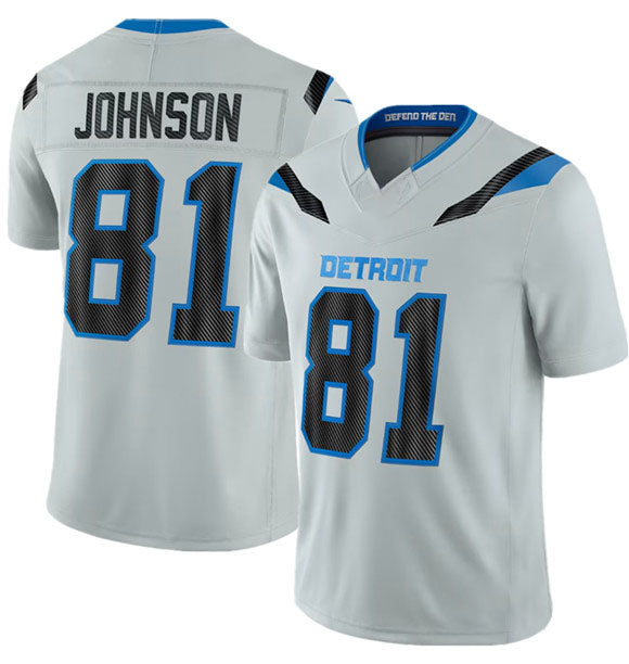 PHIN D.Lions #81 Calvin Johnson Silver 2026 F.U.S.E. Rivalries Collection Limited Football Stitched Jersey