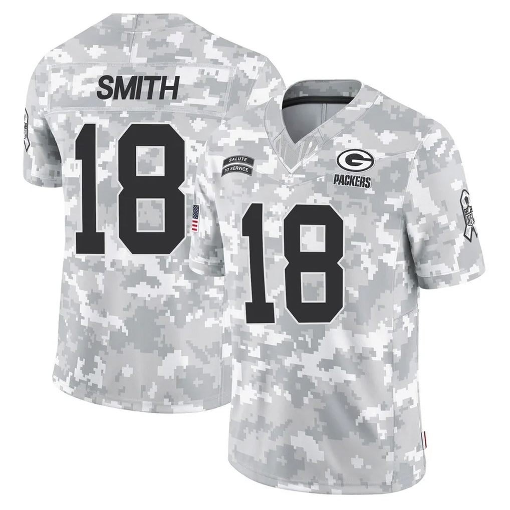 PHIN GB.Packers #18 Jonnu Smith Player Arctic Camo Salute To Service Limited Stitched Jerseys