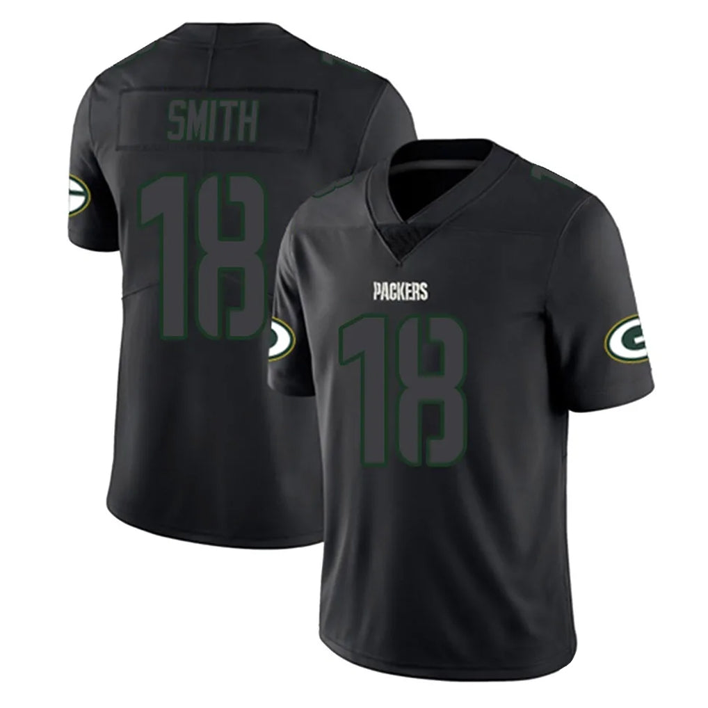 PHIN GB.Packers #18 Jonnu Smith Player Black Impact Limited Home Game Stitched Jerseys