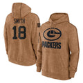 PHIN GB.Packers #18 Jonnu Smith Player Brown Salute to Service Hoodies Limited Game Stitched Jerseys