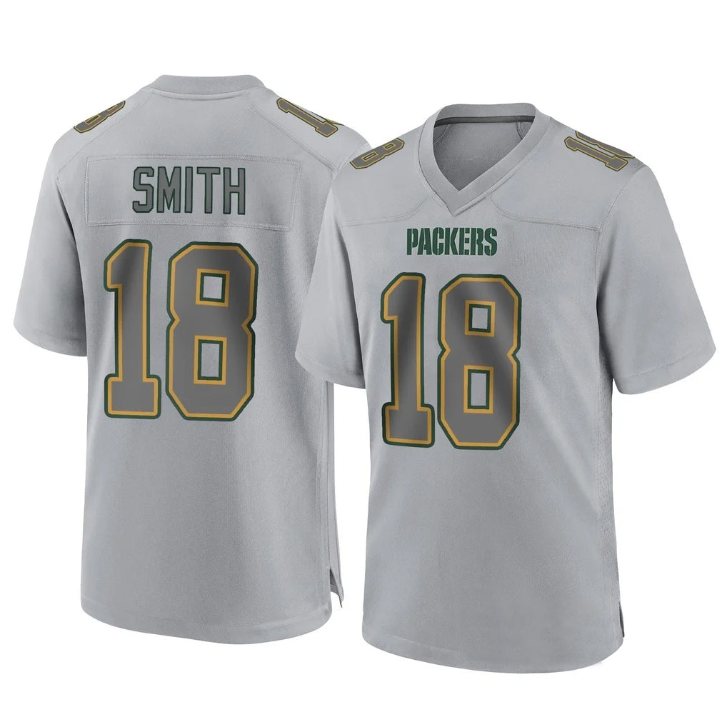 PHIN GB.Packers #18 Jonnu Smith Player Gray Atmosphere Fashion Home Game Stitched Jerseys