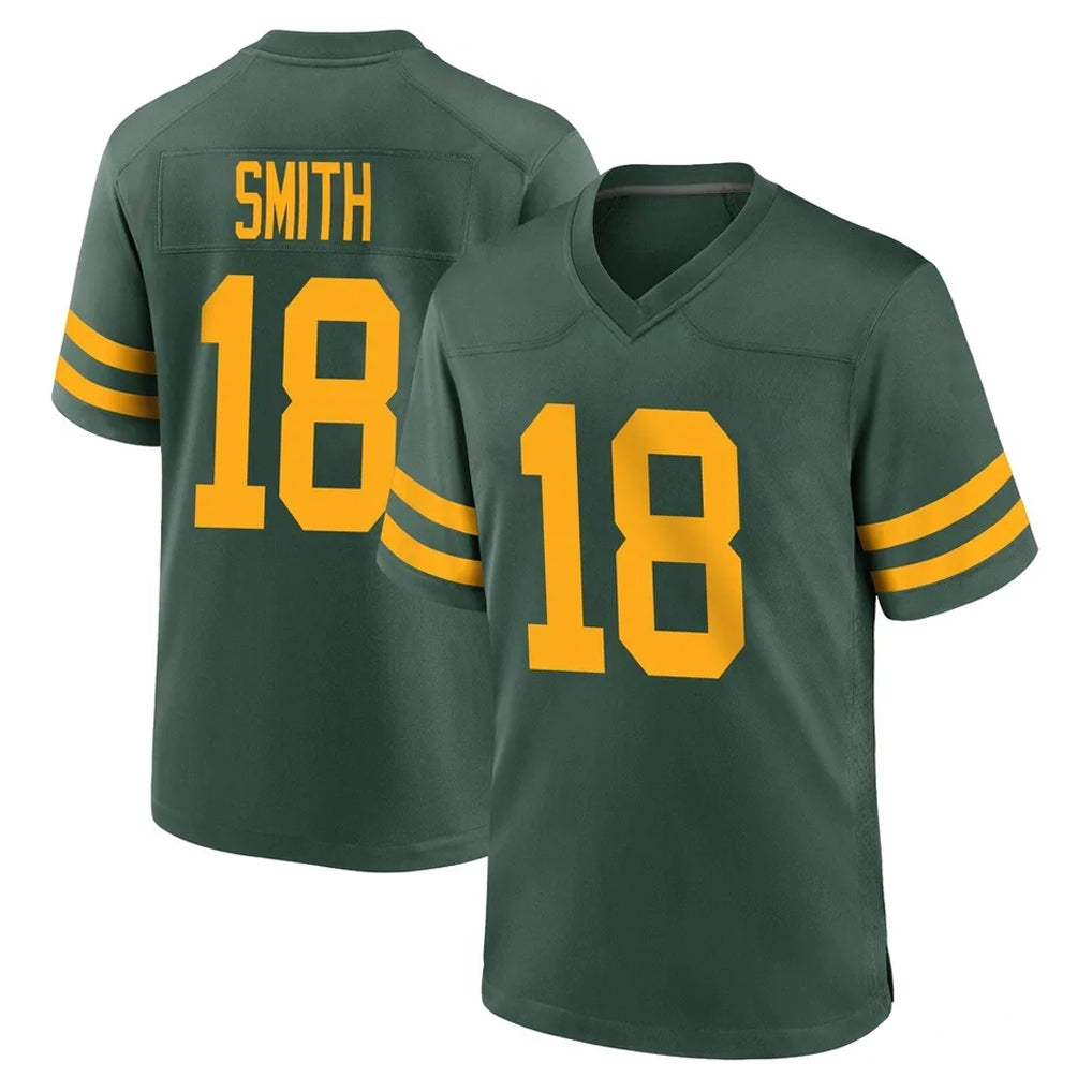 PHIN GB.Packers #18 Jonnu Smith Player Green Alternate Home Game Stitched Jerseys