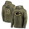 PHIN GB.Packers #18 Jonnu Smith Player Olive Salute to Service Pullover Hoodies Home Game Stitched Jerseys