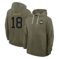 PHIN GB.Packers #18 Jonnu Smith Player Olive Salute to Service Pullover Hoodies Limited Stitched Jerseys