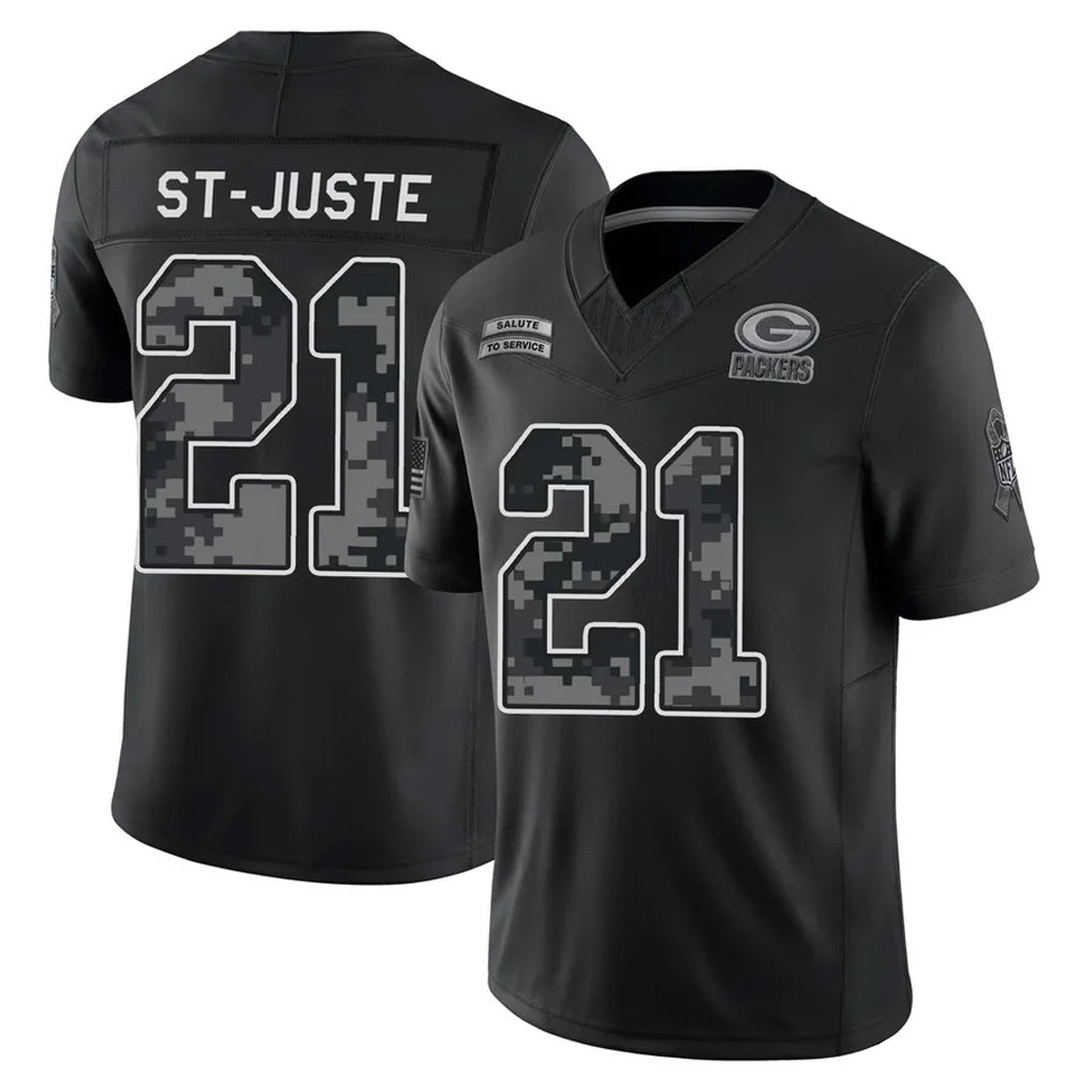 PHIN GB.Packers #21 Benjamin St-Juste Player Black Limited 2026 Salute to Service Home Game Stitched Jerseys