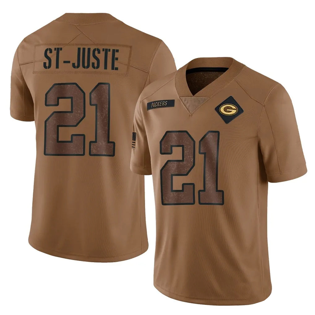 PHIN GB.Packers #21 Benjamin St-Juste Player Brown Salute To Service Limited Stitched Jerseys