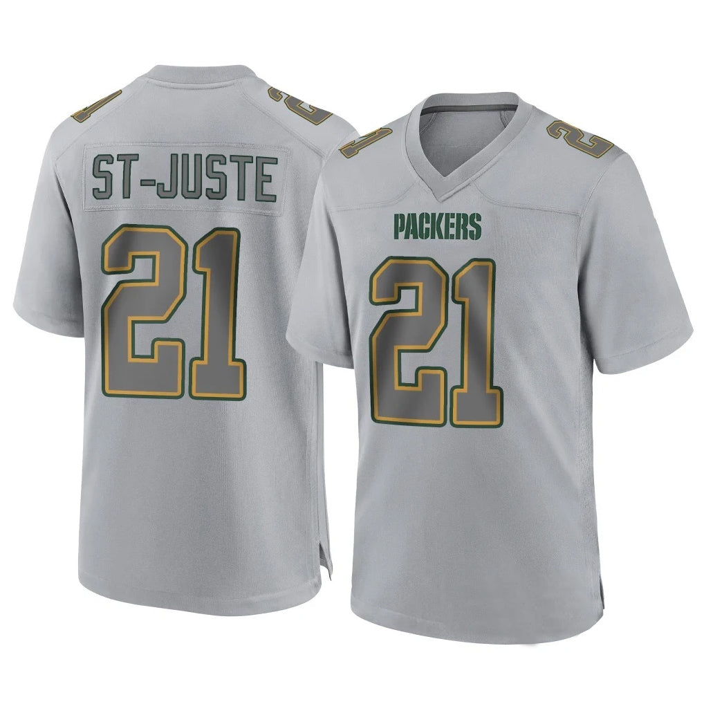 PHIN GB.Packers #21 Benjamin St-Juste Player Gray Atmosphere Fashion Home Game Stitched Jerseys